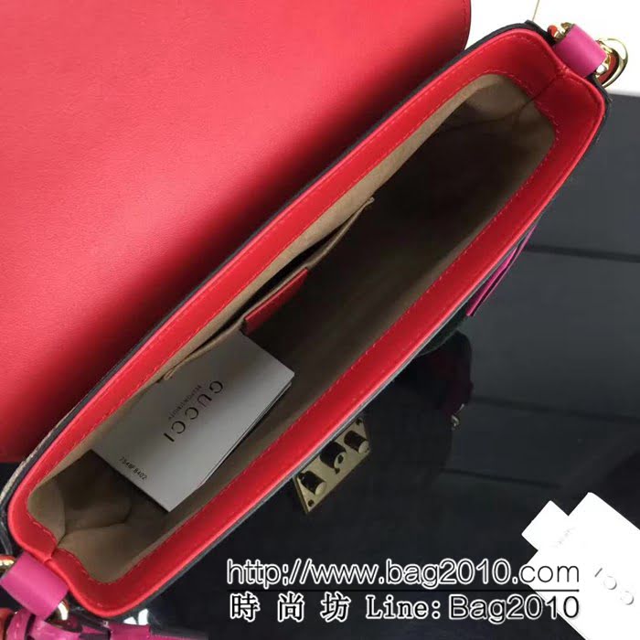 GUCCI古馳原單 新款專櫃品質原單皮質453189 啡梅紅大紅單肩斜挎包 HY1140